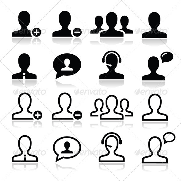 User Avatar Icons Set - People Characters