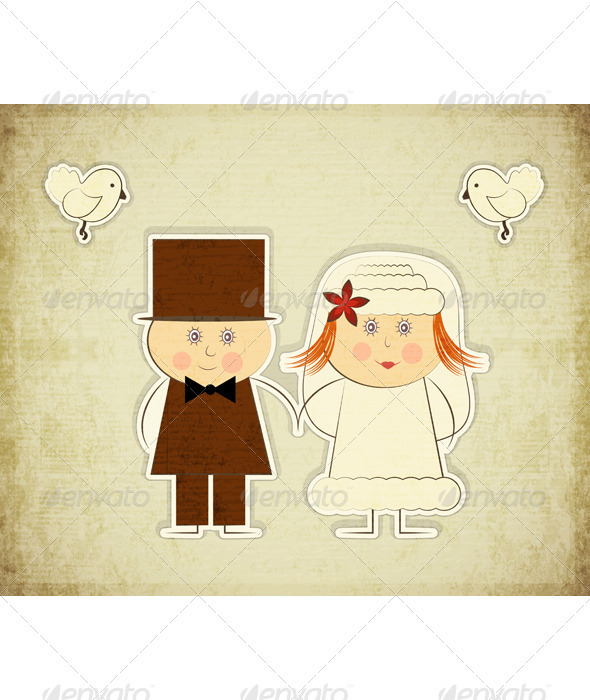Vintage Design Wedding Card - Weddings Seasons/Holidays