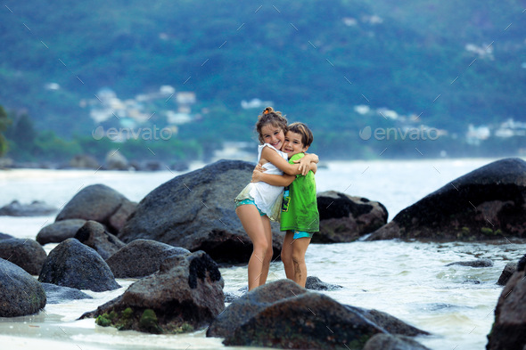 Children’s hugging - Stock Photo - Images