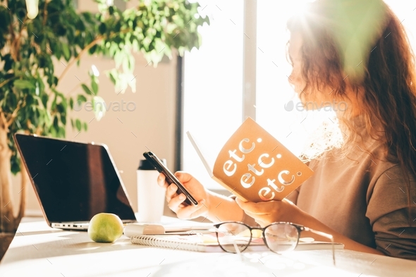 Woman working at co-working  - Stock Photo - Images