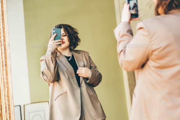 woman making selfie. - Stock Photo - Images