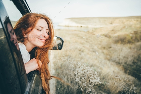 Woman enjoying traveling. - Stock Photo - Images