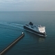 Passenger Ferry Arriving at Port in the Morning - PhotoDune Item for Sale
