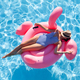 Woman relaxing on pink flamingo inflatable ring - PhotoDune Item for Sale