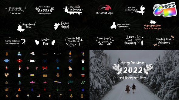 Christmas Titles And Animated Icons for FCPX
