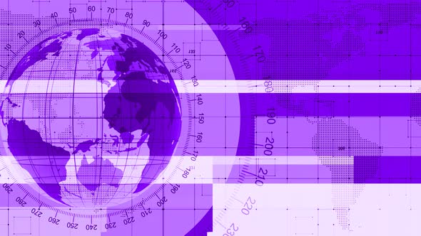 White Purple Color Technology News Background Animated With Planet Earth alt
