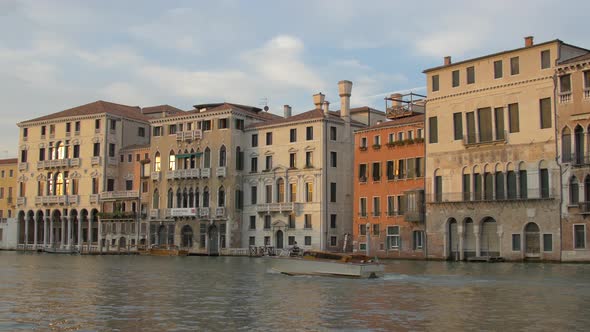 Boat navigating on Grand Canal