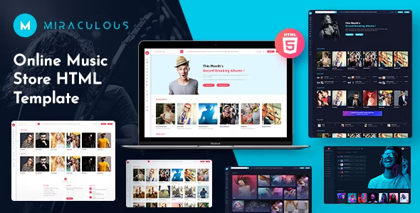 Trending Miraculous Online Music Store HTML Template