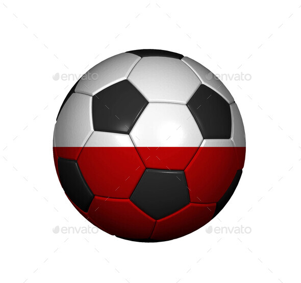 Football (soccer ball) covered with the Polish flag - Stock Photo - Images
