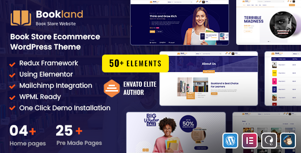 Bookland - Bookstore E-commerce WordPress Theme
