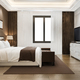 beautiful luxury bedroom suite in hotel with tv - PhotoDune Item for Sale