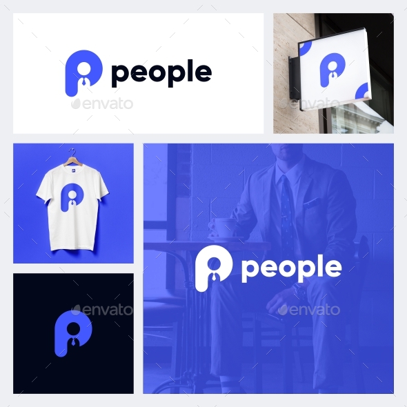Letter P Logo People, Logo Templates | GraphicRiver