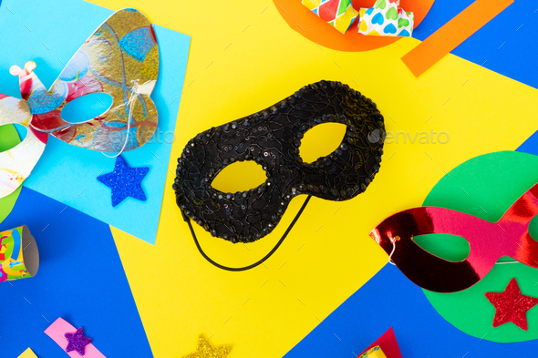 Mask with masquerade decorations Stock Photo by Neirfy007