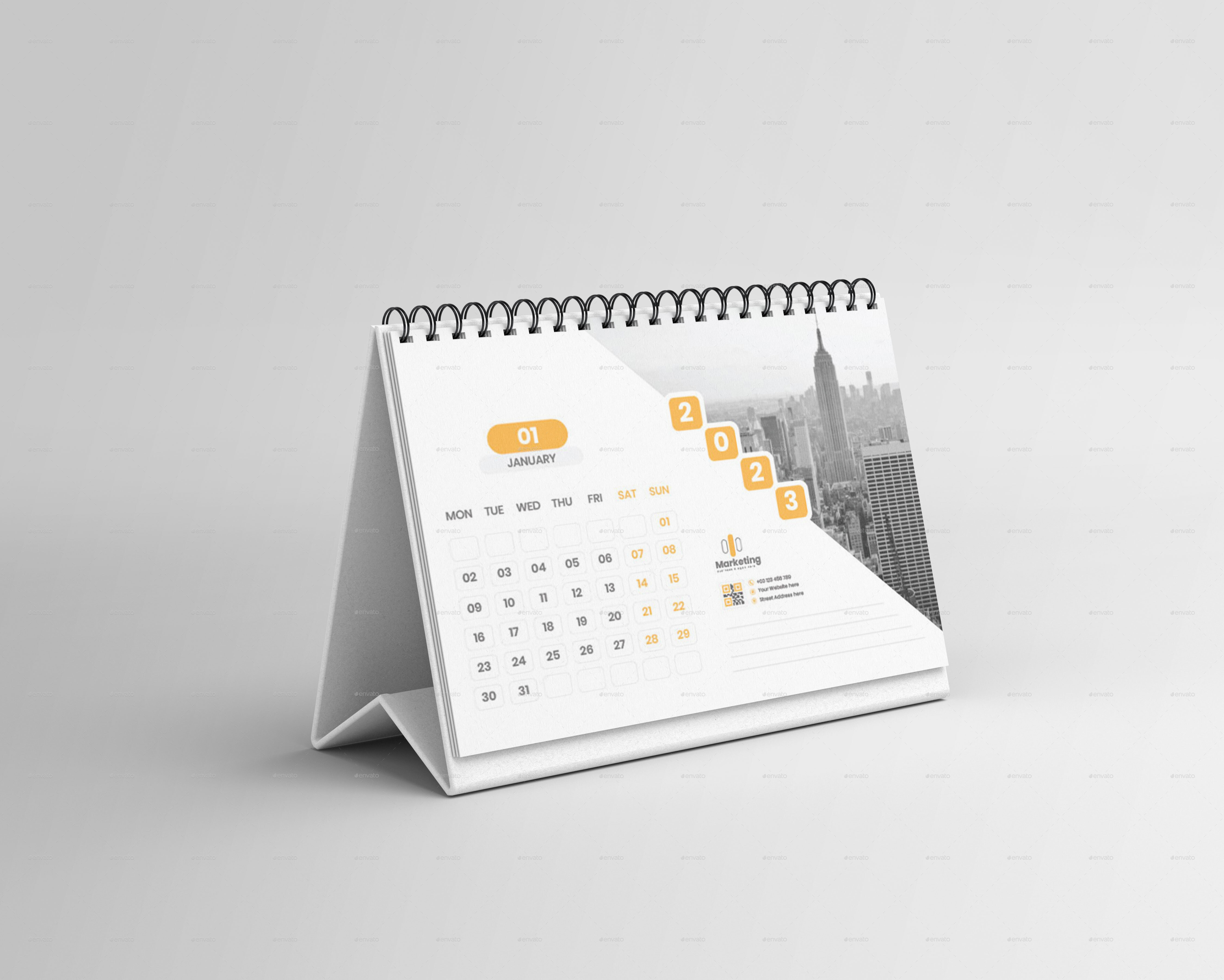 Desk Calendar 2023, Print Templates GraphicRiver