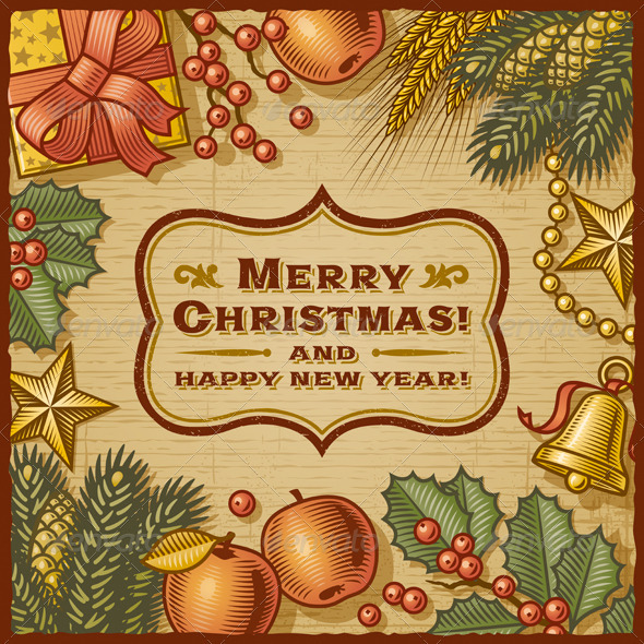 Christmas Retro Card - Christmas Seasons/Holidays