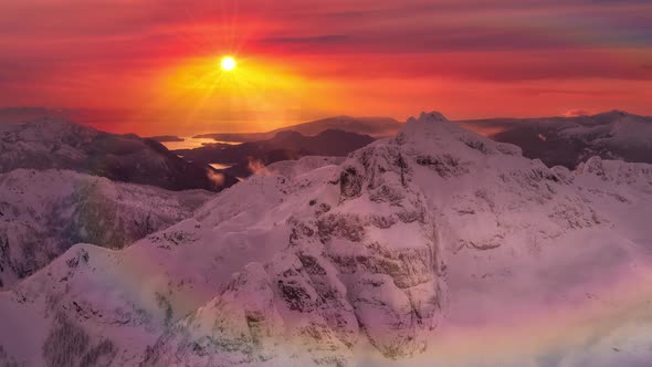 Beautiful Aerial Landscape View of Mountain Peaks alt