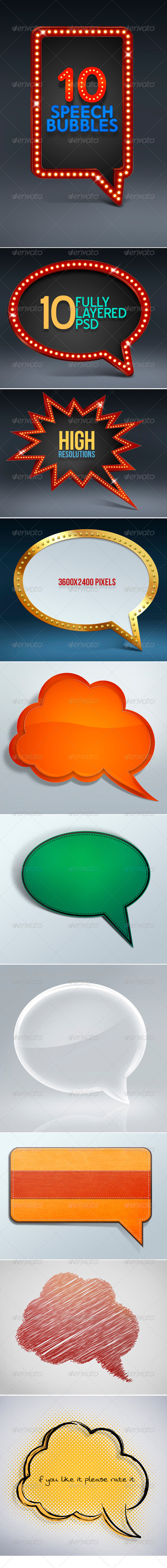 10 Speech Bubbles - Borders Decorative