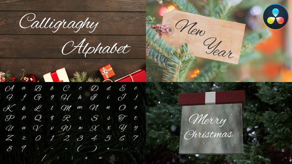 Christmas Calligraphy Alphabet | DaVinci Resolve