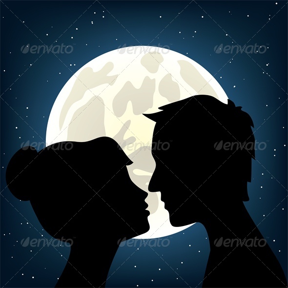 Man and woman kissing - People Characters