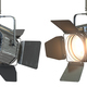 Set of illuminated spotlights isolated on white, lighting stage equipment. - PhotoDune Item for Sale