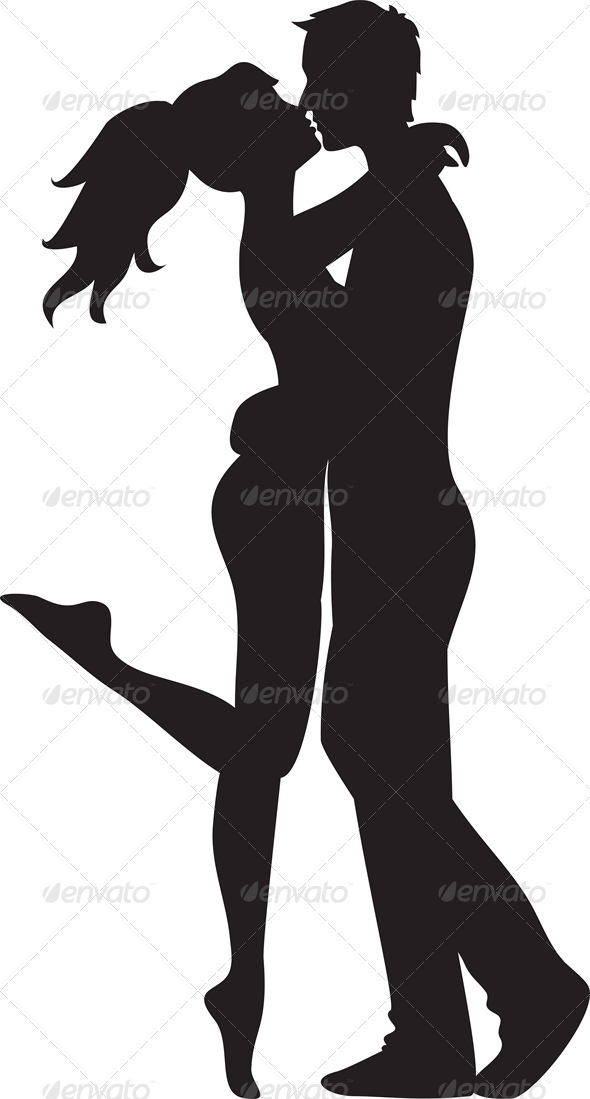 Woman and Man Kissing - People Characters