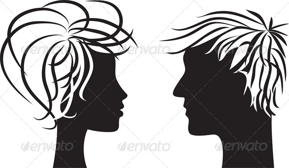 Silhouette of Man and Woman - People Characters