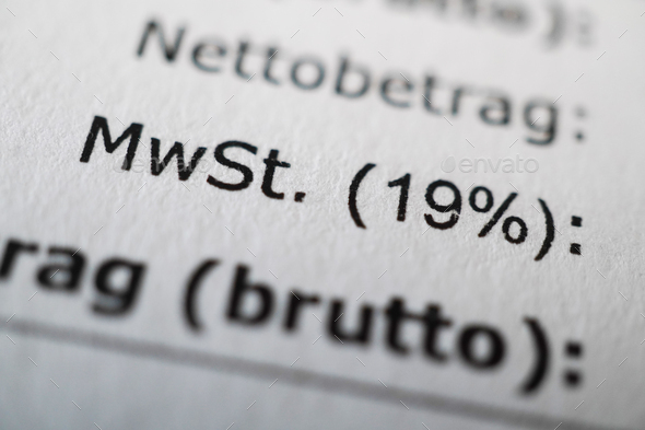 Mehrwertsteuer or MWSt - value-added tax in German - on receipt