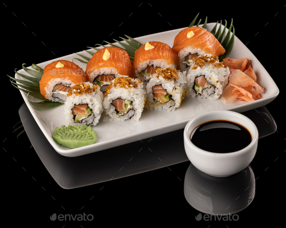 Nigiri and sushi rolls - Stock Photo - Images