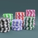 Gambling chips stacks. Casino token in piles on gray background. - PhotoDune Item for Sale