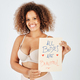Ethnic female in underwear showing body positive placard - PhotoDune Item for Sale