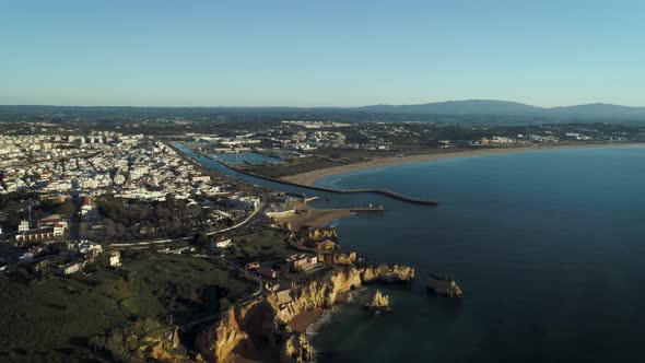 Aerial View Of Lagos City In Portugal