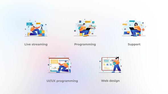 Programming - Orange-blue gradient concept