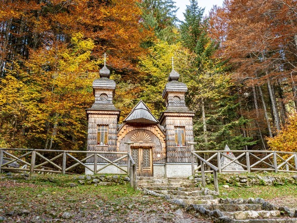 Russian chapel - Kranjska Gora, Slovenia - Stock Photo - Images