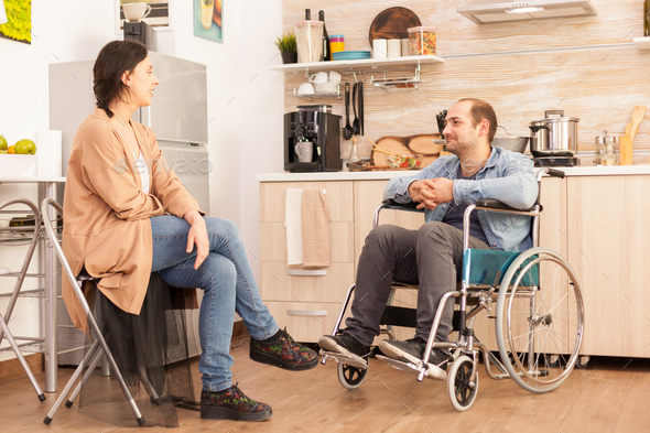 Handicapped man in wheelchair - Stock Photo - Images