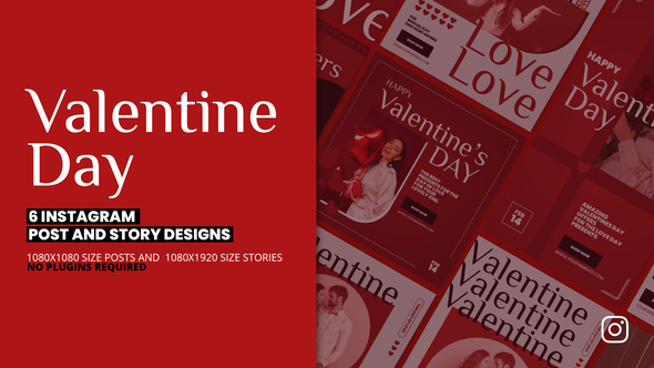 Valentine's Day Instagram Posts And Stories Promotion Product Promo template preview