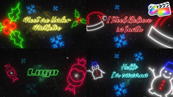 Neon Christmas Scene for FCPX