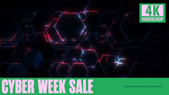 Beautiful High Tech Background Of Sideways Moving Red Hexagons Looping Background