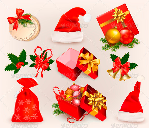 Big Set of Christmas Icons and Objects - Christmas Seasons/Holidays