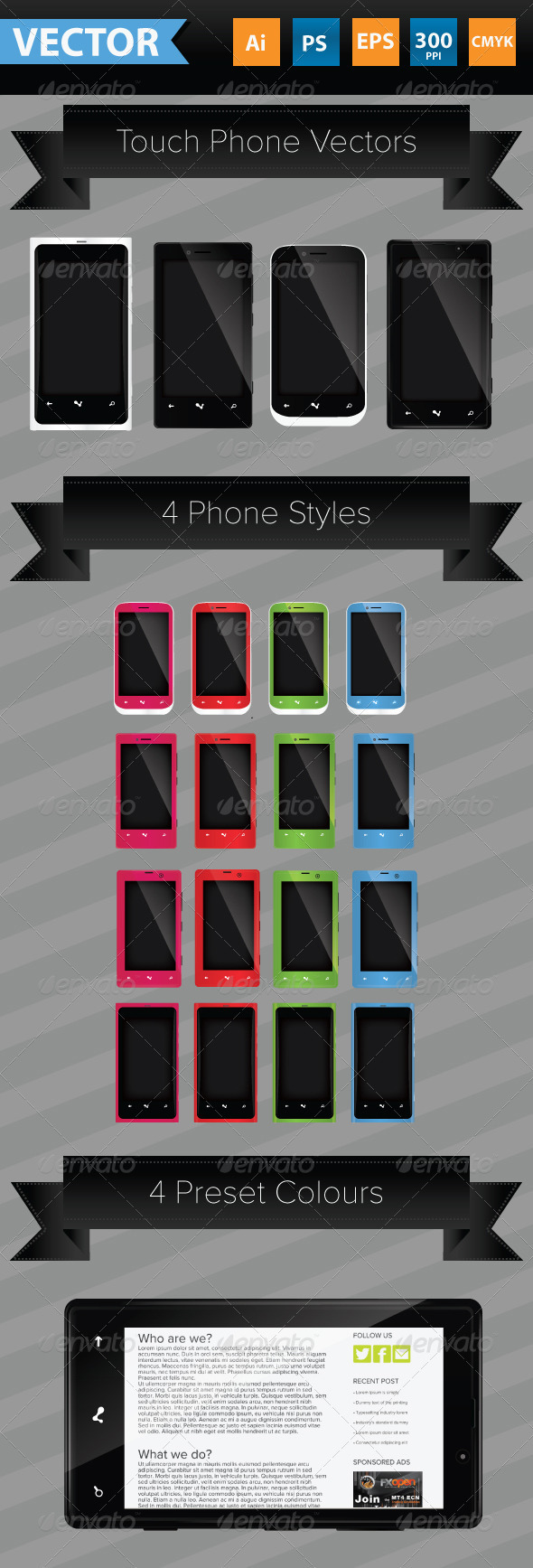 Smart Phone Vectors - Man-made Objects Objects