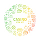 Casino Round Design Template Thin Line Icon Concept. Vector 