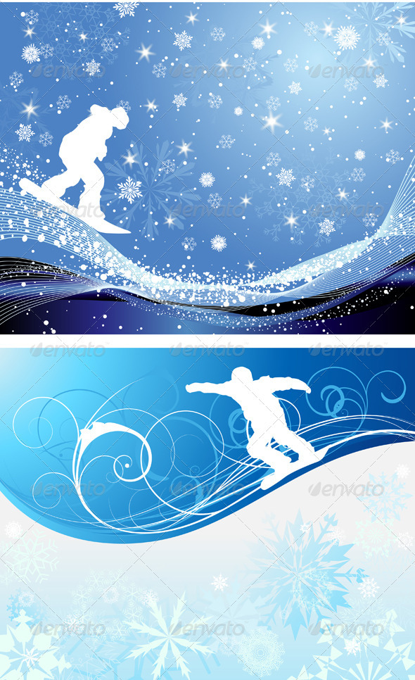Snowboard Background Set - Sports/Activity Conceptual