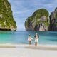 Maya Bay beach Koh Phi Phi Thailand in the morning with turqouse colored ocean - PhotoDune Item for Sale