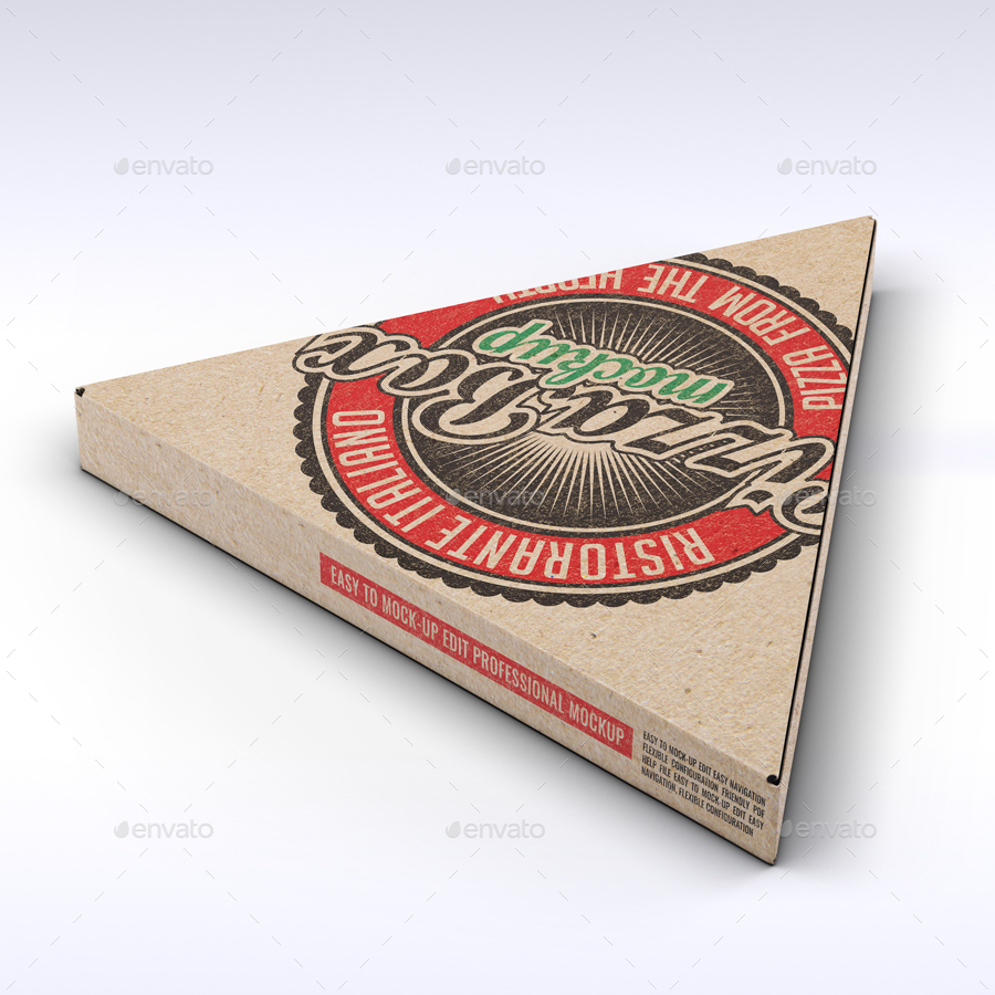 Cardboard Triangle Pizza Box Mock-Up, Graphics | GraphicRiver