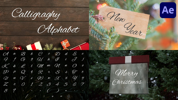Christmas Calligraphy Alphabet | After Effects