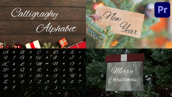 Christmas Calligraphy Alphabet | Premiere Pro MOGRT