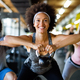 Group of fit people working out in a gym. Multiracial friends exercising together in fitness club. - PhotoDune Item for Sale