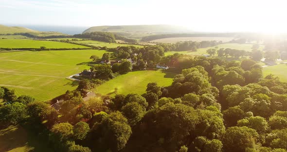 English countryside at sunrise