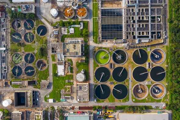 Sha Tin, Hong Kong 17 March 2019: Hong Kong Sewage treatment plant ...