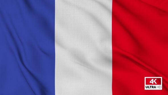 France Flag Waving Slowly Looped alt