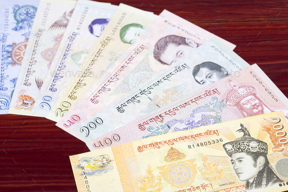 Bhutanese money a business background - Stock Photo - Images